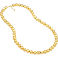 Olas d'Oro - 14K Yellow Gold 8mm Beaded Chain Bracelet with Lobster Clasp - 9.8 Grams Total Weight