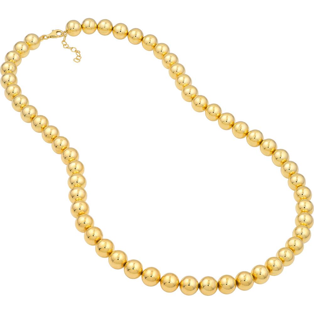 Olas d'Oro - 14K Yellow Gold 8mm Beaded Chain Bracelet with Lobster Clasp - 9.8 Grams Total Weight