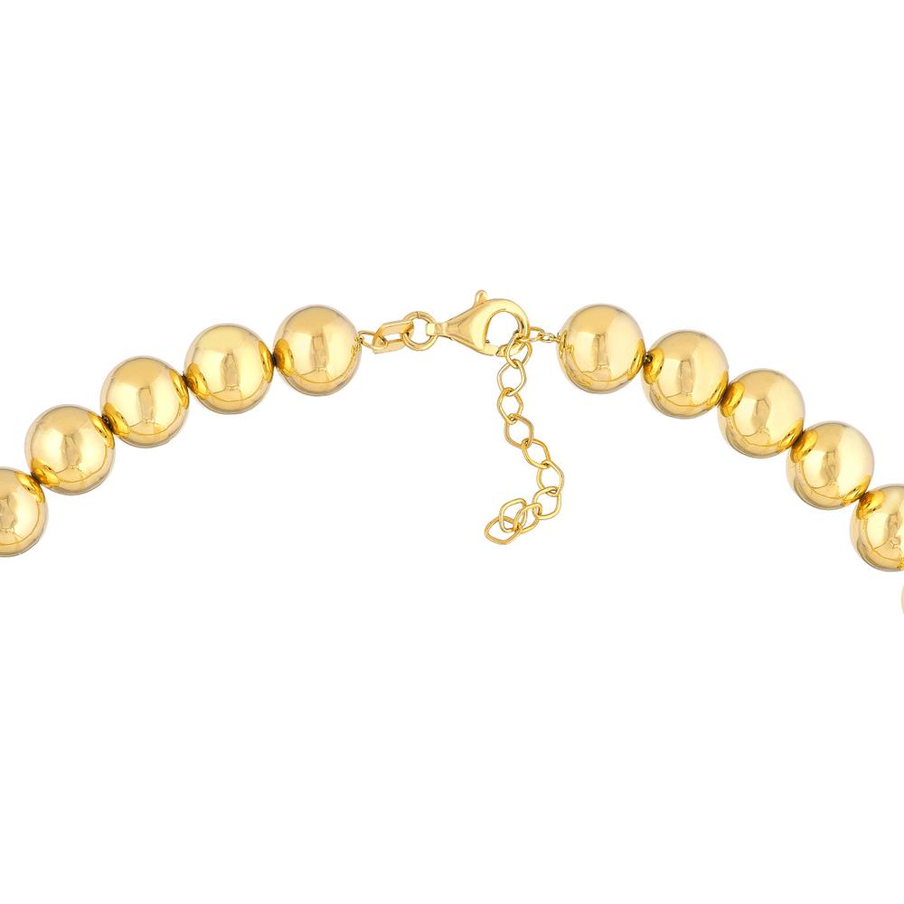 Olas d'Oro - 14K Yellow Gold 8mm Beaded Chain Necklace - 18 Inches, 19.5 Grams