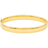 Olas d'Oro - 14K Yellow Gold 8mm Flat Oval Tube Bangle - 6.10 Grams