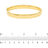 Olas d'Oro - 14K Yellow Gold 8mm Flat Oval Tube Bangle - 6.10 Grams