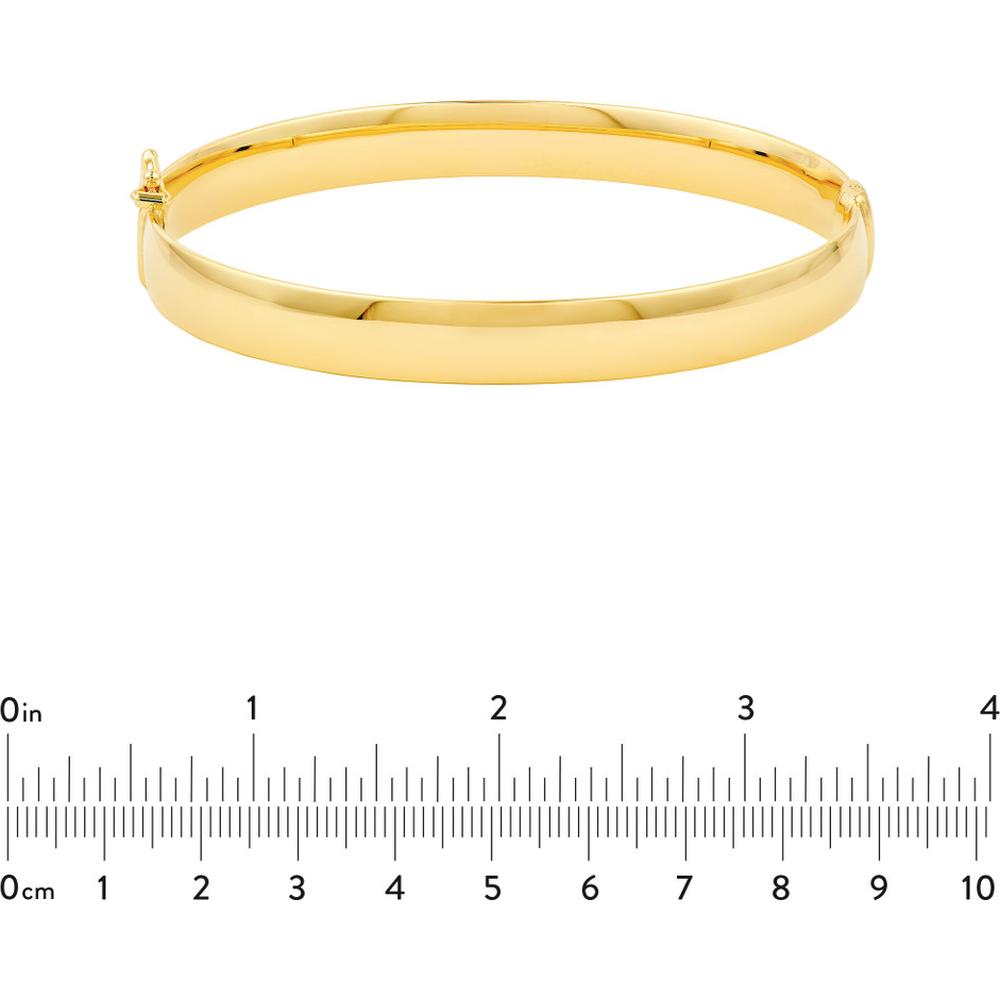 Olas d'Oro - 14K Yellow Gold 8mm Flat Oval Tube Bangle - 6.10 Grams