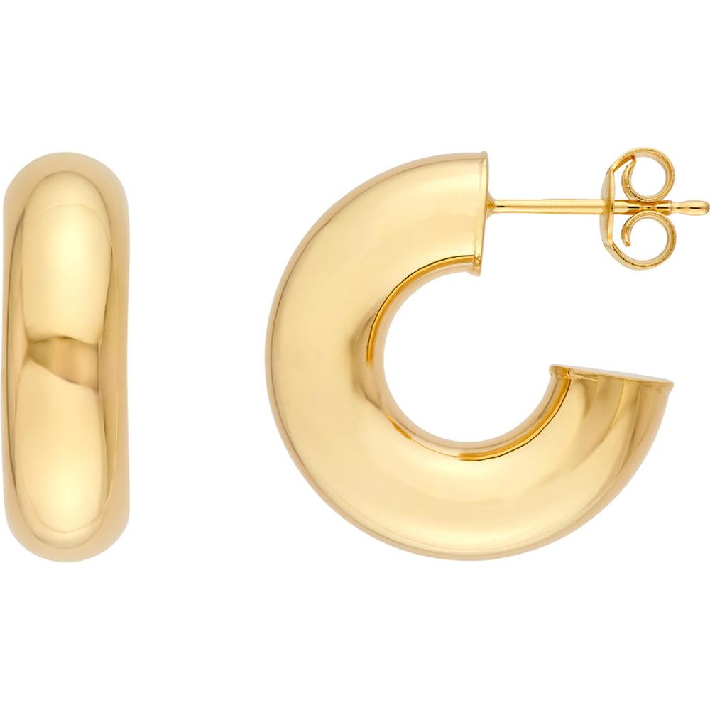 Olas d'Oro - 14K Yellow Gold 8mm Polished Open Hoop Earrings - 2.90 Grams Total Weight