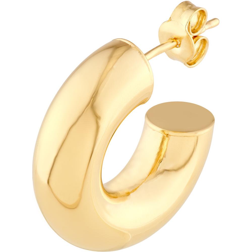 Olas d'Oro - 14K Yellow Gold 8mm Polished Open Hoop Earrings - 2.90 Grams Total Weight