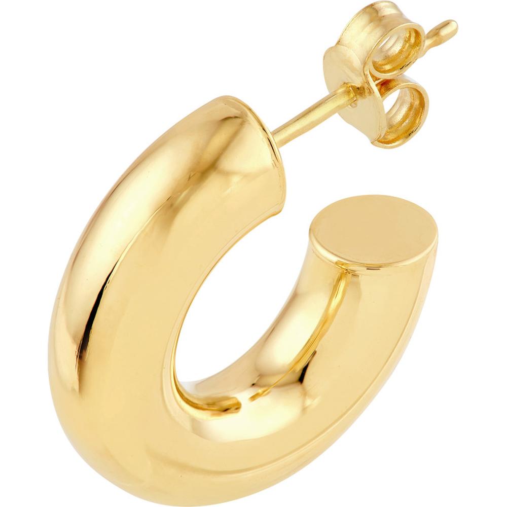 Olas d'Oro - 14K Yellow Gold 8mm Polished Tubular Hoop Earrings - 2.14 Grams Total Weight