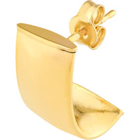 Olas d'Oro - 14K Yellow Gold 8mm Small Flat Oval Tube J Hoop Earrings - 1.60 Grams Total Weight