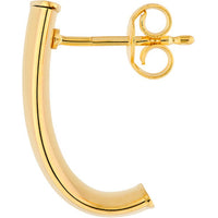 Olas d'Oro - 14K Yellow Gold 8mm Small Flat Oval Tube J Hoop Earrings - 1.60 Grams Total Weight