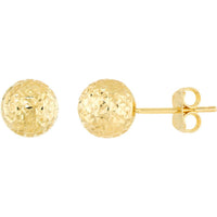 Olas d'Oro - 14K Yellow Gold 8mm Textured Ball Stud Earrings