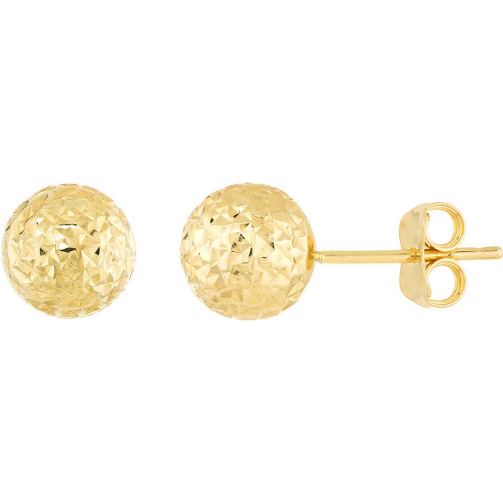 Olas d'Oro - 14K Yellow Gold 8mm Textured Ball Stud Earrings