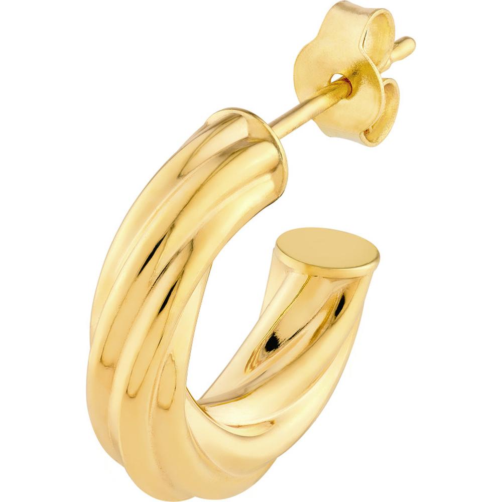 Olas d'Oro - 14K Yellow Gold 8mm Twisted Open Hoop Earrings