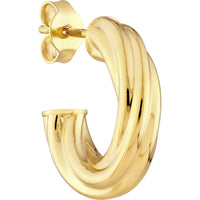 Olas d'Oro - 14K Yellow Gold 8mm Twisted Open Hoop Earrings