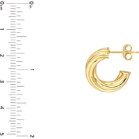 Olas d'Oro - 14K Yellow Gold 8mm Twisted Open Hoop Earrings