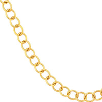 Olas d'Oro - 14K Yellow Gold 9.30mm Hollow Rounded Wire Link Chain Necklace - 18 Inches, 14.84g