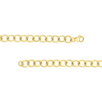 Olas d'Oro - 14K Yellow Gold 9.30mm Hollow Rounded Wire Link Chain Necklace - 18 Inches, 14.84g