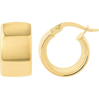 Olas d'Oro - 14K Yellow Gold 9.8mm Round Hoop Polished Earrings - 2.50 Grams