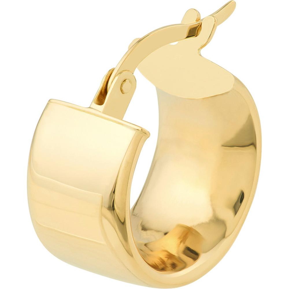 Olas d'Oro - 14K Yellow Gold 9.8mm Round Hoop Polished Earrings - 2.50 Grams