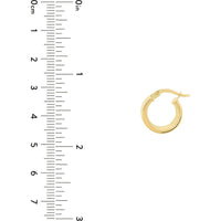 Olas d'Oro - 14K Yellow Gold 9.8mm Round Hoop Polished Earrings - 2.50 Grams