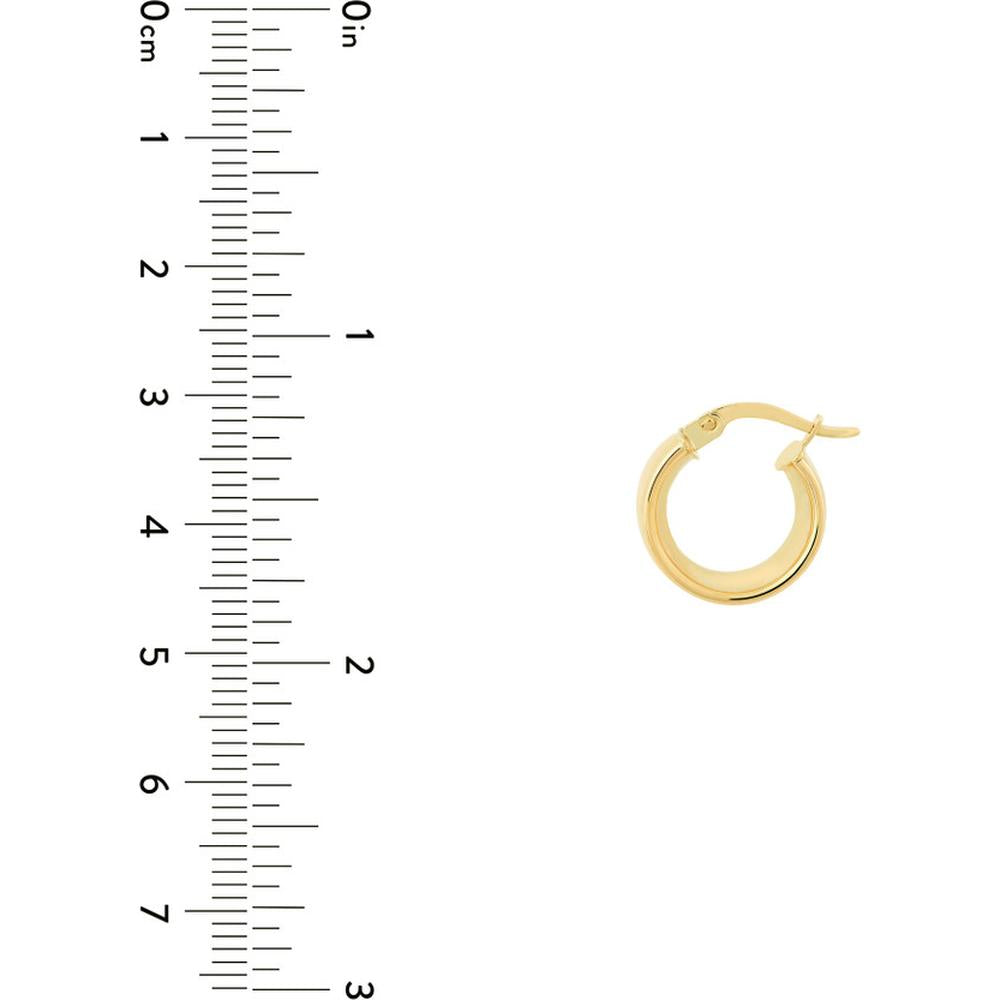 Olas d'Oro - 14K Yellow Gold 9.8mm Round Hoop Polished Earrings - 2.50 Grams