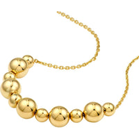 Olas d'Oro - 14K Yellow Gold Adjustable Alternating Bead Necklace - 4.77 Grams Total Weight