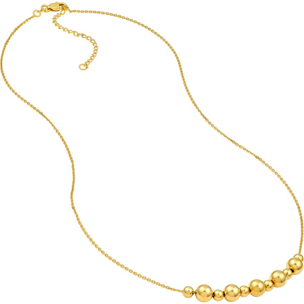 Olas d'Oro - 14K Yellow Gold Adjustable Alternating Bead Necklace - 4.77 Grams Total Weight