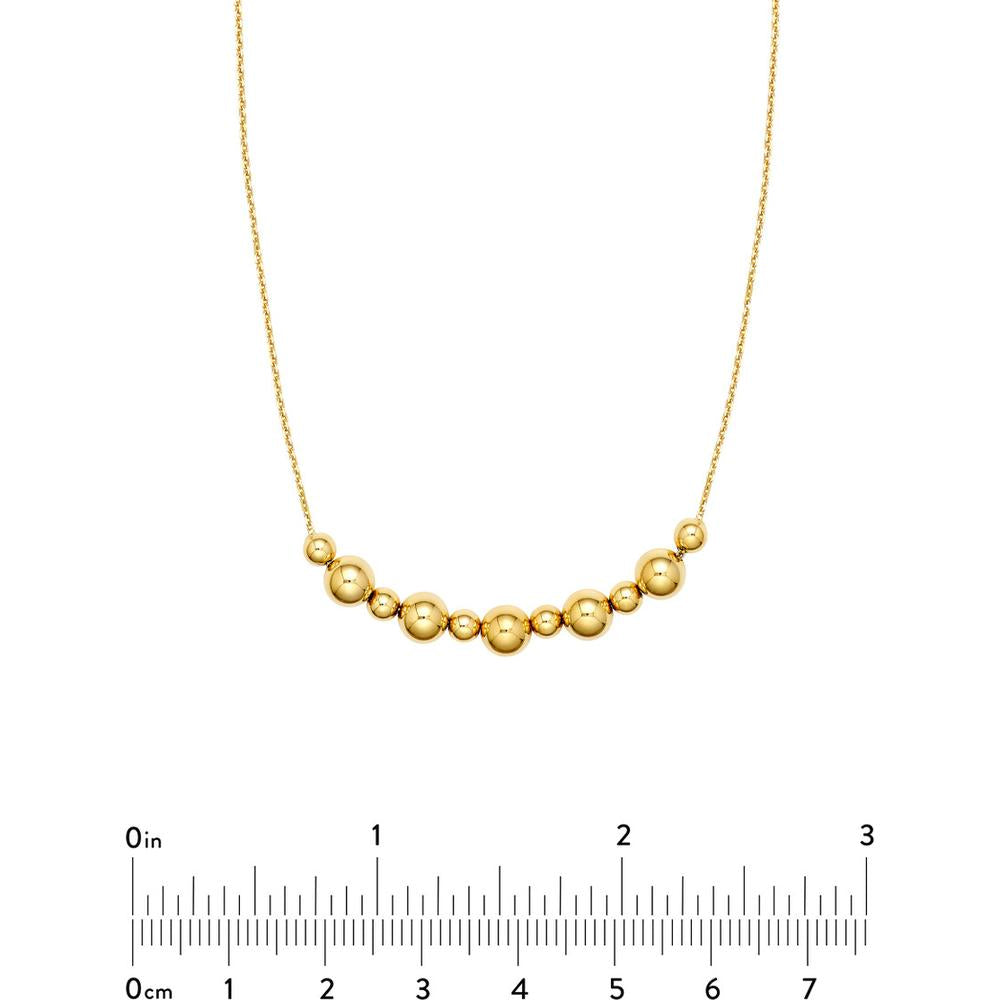 Olas d'Oro - 14K Yellow Gold Adjustable Alternating Bead Necklace - 4.77 Grams Total Weight