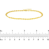 Olas d'Oro - 14K Yellow Gold Adjustable Anklet with Polished Full Disks - 4mm Width