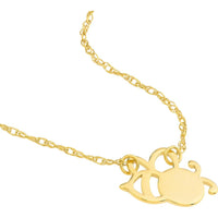 Olas d'Oro - 14K Yellow Gold Adjustable Bee Pendant Necklace for Women