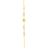 Olas d'Oro - 14K Yellow Gold Adjustable Block Initials Bracelet - 1.35 Grams Weight