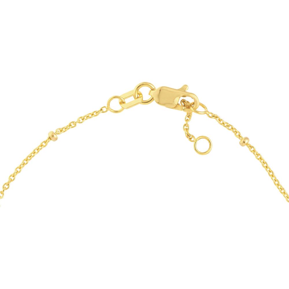 Olas d'Oro - 14K Yellow Gold Adjustable Bracelet with Bezel Set Diamonds - 0.12 Carat Total Diamond Weight
