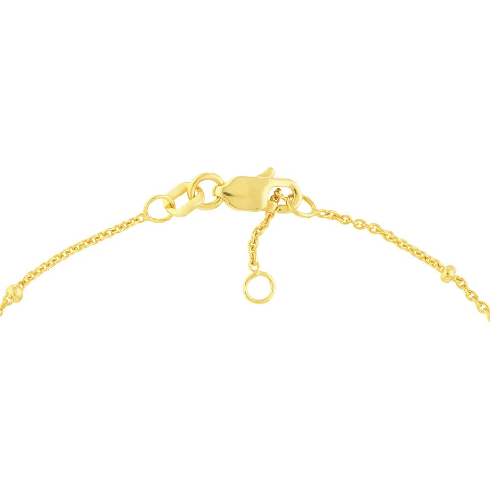 Olas d'Oro - 14K Yellow Gold Adjustable Bracelet with Diamond Star Bezel Stations - 0.12 Carat Total Diamond Weight