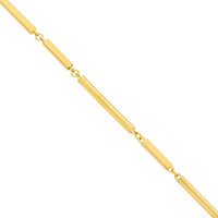 Olas d'Oro - 14K Yellow Gold Adjustable Chain Necklace with Polished Square Bar Stations - 7.52 Grams