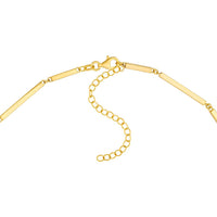 Olas d'Oro - 14K Yellow Gold Adjustable Chain Necklace with Polished Square Bar Stations - 7.52 Grams