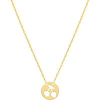 Olas d'Oro - 14K Yellow Gold Adjustable Cherry Cutout Mini Disk Necklace