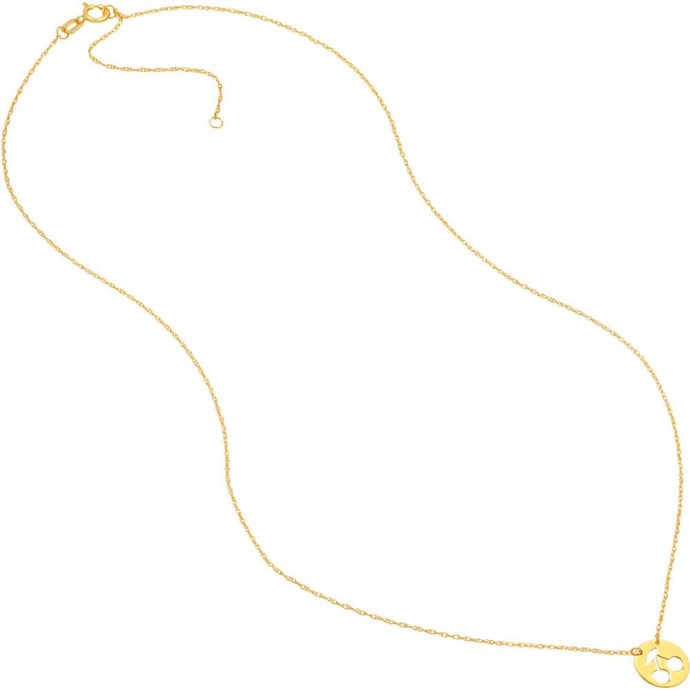 Olas d'Oro - 14K Yellow Gold Adjustable Cherry Cutout Mini Disk Necklace