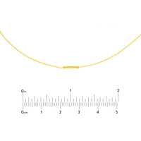 Olas d'Oro - 14K Yellow Gold Adjustable Choker with 10mm Staple Bar and 0.01 Carat Diamond