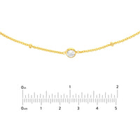 Olas d'Oro - 14K Yellow Gold Adjustable CZ Bezels Saturn Chain Choker Necklace