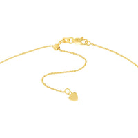 Olas d'Oro - 14K Yellow Gold Adjustable CZ Cross Dangle Choker Necklace