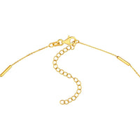 Olas d'Oro - 14K Yellow Gold Adjustable Dainty Bar Station Necklace 18"