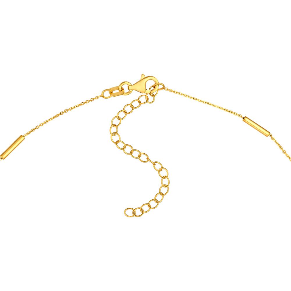 Olas d'Oro - 14K Yellow Gold Adjustable Dainty Bar Station Necklace 18"