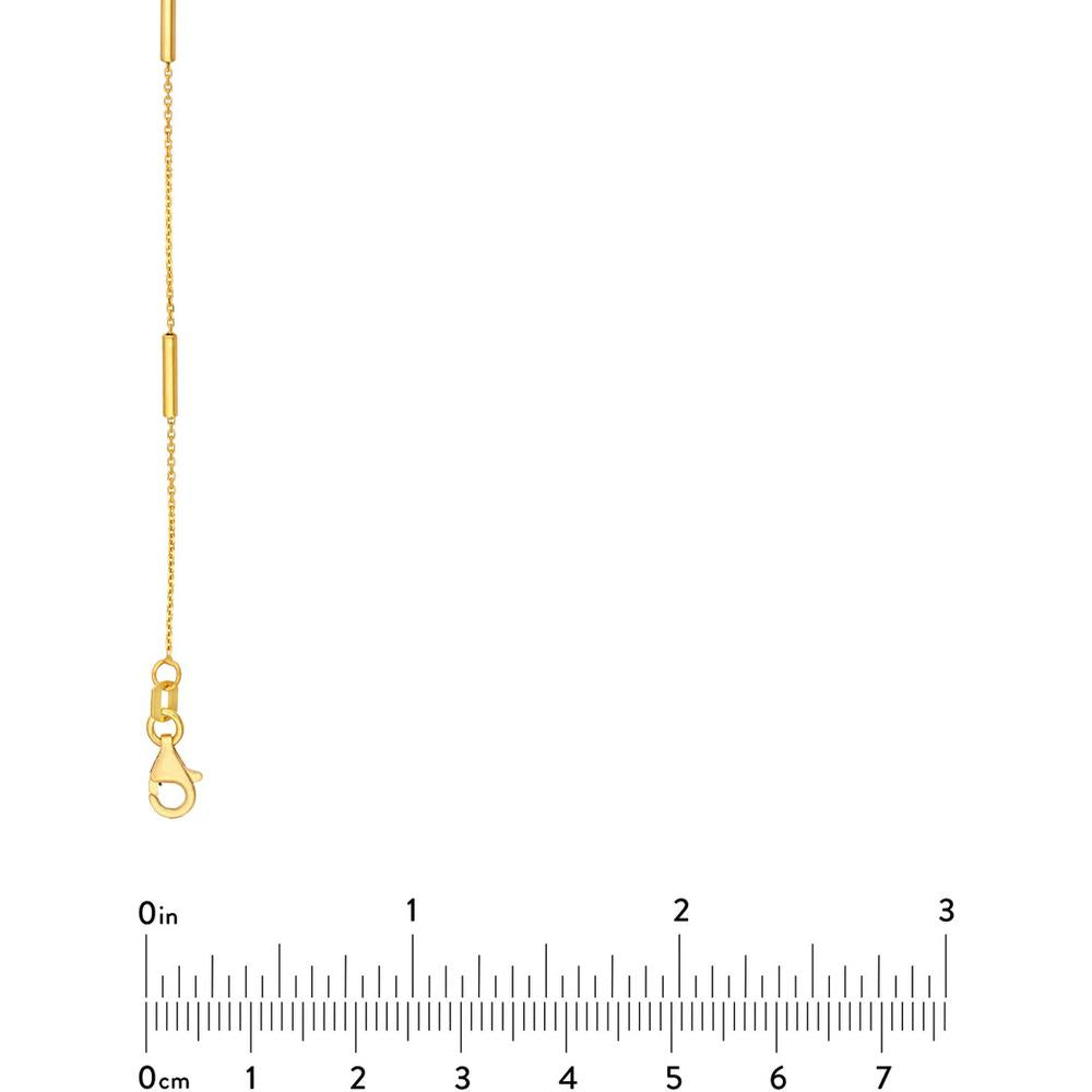 Olas d'Oro - 14K Yellow Gold Adjustable Dainty Bar Station Necklace 18"