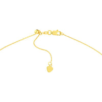 Olas d'Oro - 14K Yellow Gold Adjustable Diamond Bezel Drop Choker Necklace - 0.15 Carat Total Diamond Weight