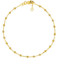 Olas d'Oro - 14K Yellow Gold Adjustable Diamond Cut Beaded Bracelet - 1.74 Grams Total Weight