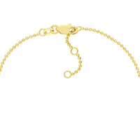 Olas d'Oro - 14K Yellow Gold Adjustable Diamond Cut Beaded Chain Bracelet with 0.03 Carat Total Diamond Weight
