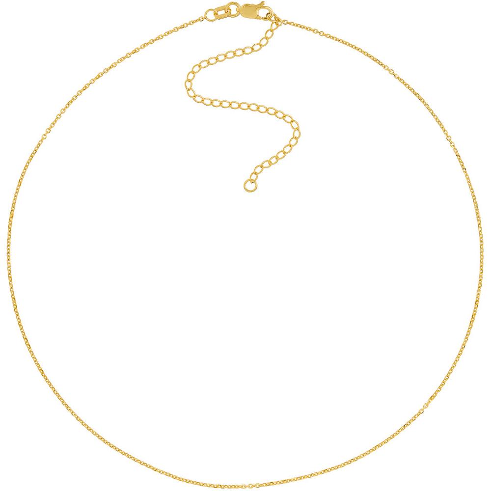 Olas d'Oro - 14K Yellow Gold Adjustable Diamond-Cut Cable Choker Necklace - 1.77 Grams