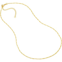 Olas d'Oro - 14K Yellow Gold Adjustable Figaro Chain Necklace for Children 1.28mm, 13-15 inches
