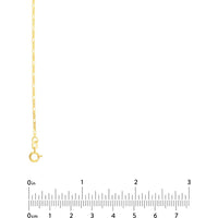 Olas d'Oro - 14K Yellow Gold Adjustable Figaro Chain Necklace for Children 1.28mm, 13-15 inches