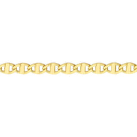 Olas d'Oro - 14K Yellow Gold Adjustable Flat Mariner Chain Anklet - 9-10 Inches, 1.93 Grams