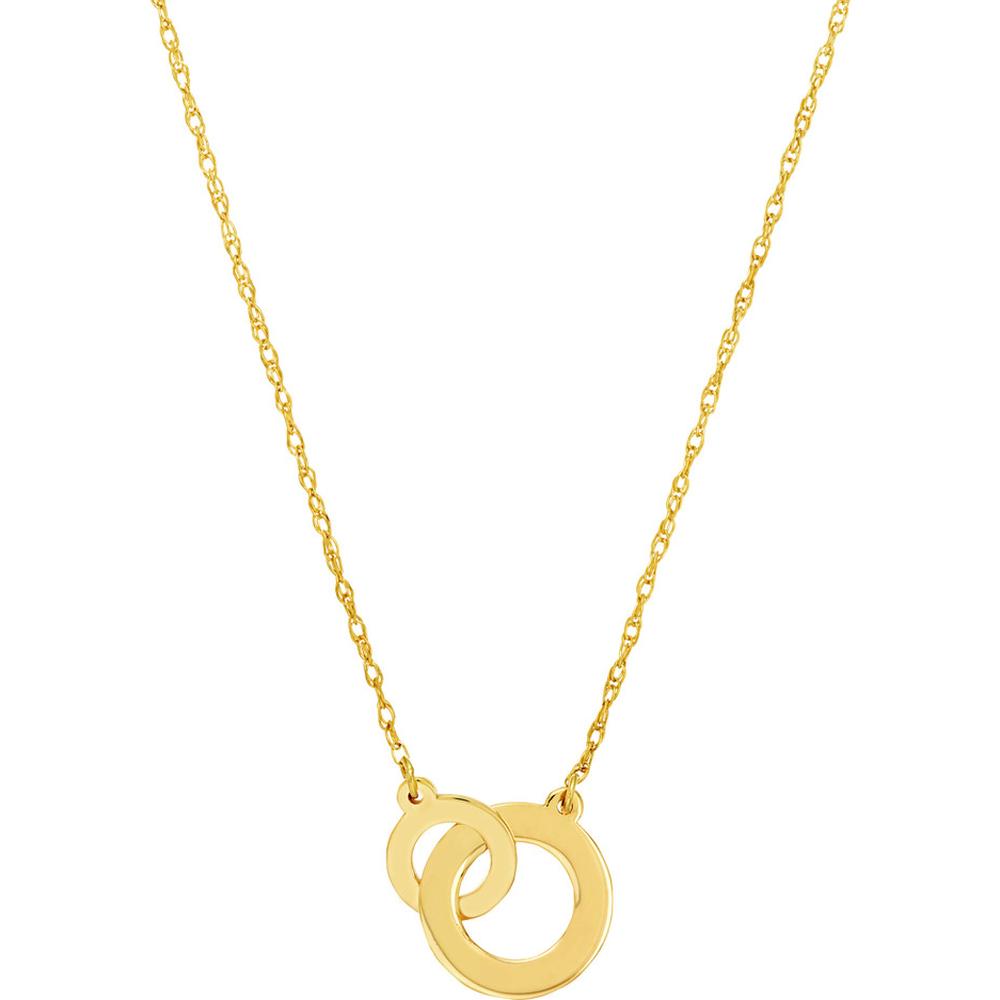 Olas d'Oro - 14K Yellow Gold Adjustable Interlocked Circles Pendant Necklace