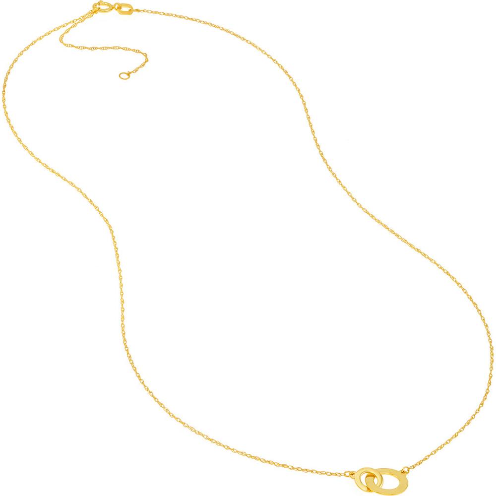Olas d'Oro - 14K Yellow Gold Adjustable Interlocked Circles Pendant Necklace