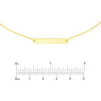 Olas d'Oro - 14K Yellow Gold Adjustable Mini Bar Engravable Choker Necklace